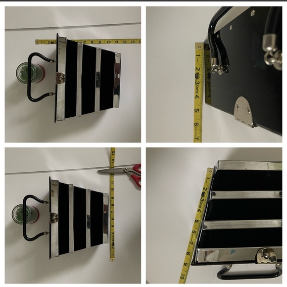 Vintage 1950s chrome, black lucite & velvet Dorset Rex of Fifth Avenue purse - Picture 12 of 16